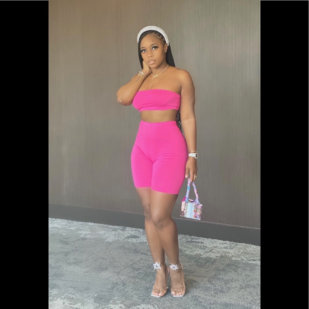 BFLY LA  Savage Short Set (pink and royal blue)